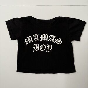 Cartel Ink Mama's Boy Shirt Youth sz 12 Black Graphic Tee